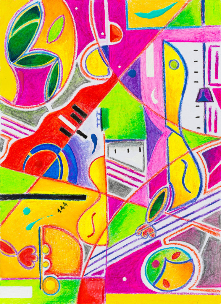 爵士乐三重奏的融合  - 当代艺术家 凯撒·卡塔尼亚 的 当代艺术 画作